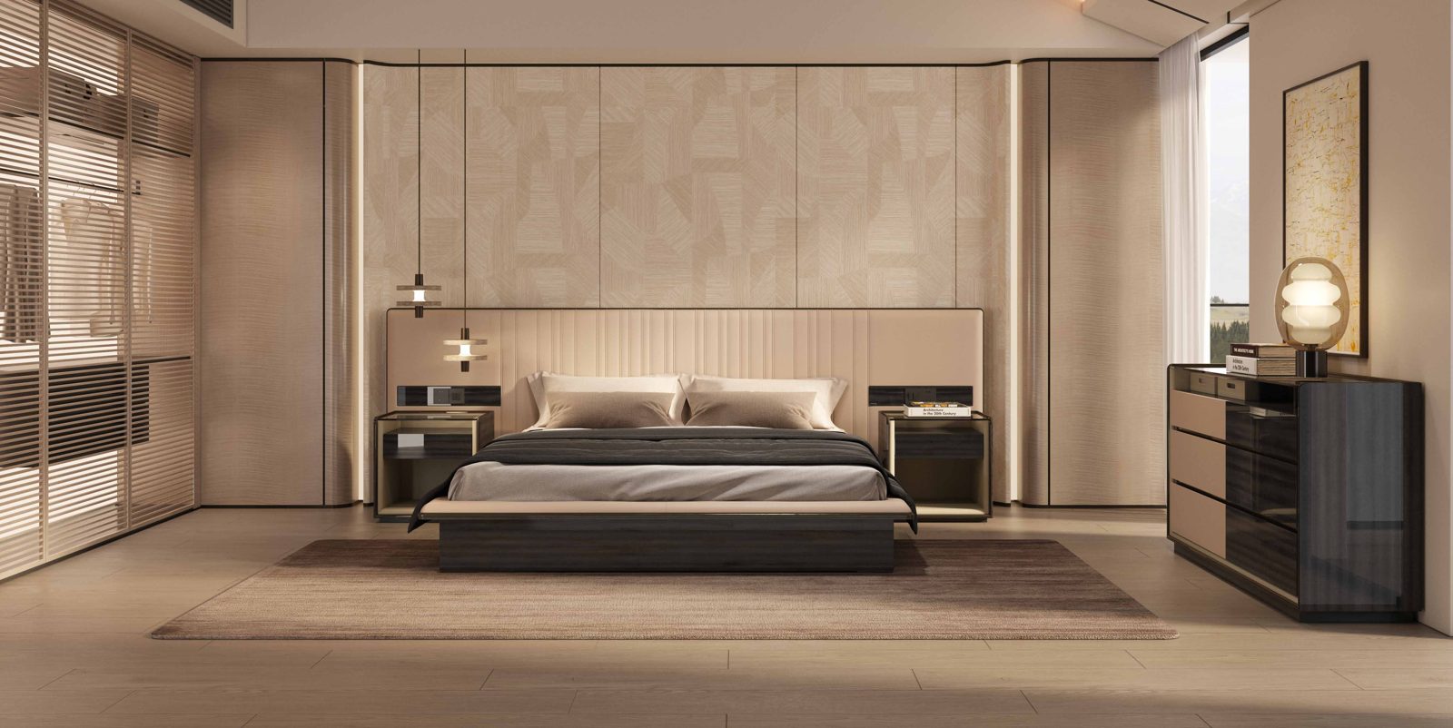 A Capella Bed — Waltz Rhythm, Luxurious Stage, styled in a luxury bedroom