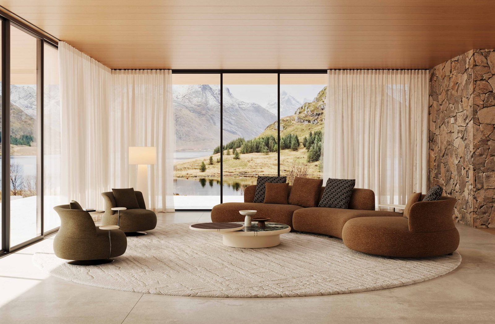 Bilbao Sofa — Organic Curves & Modular Avant-Garde Luxury, styled in a luxury living room