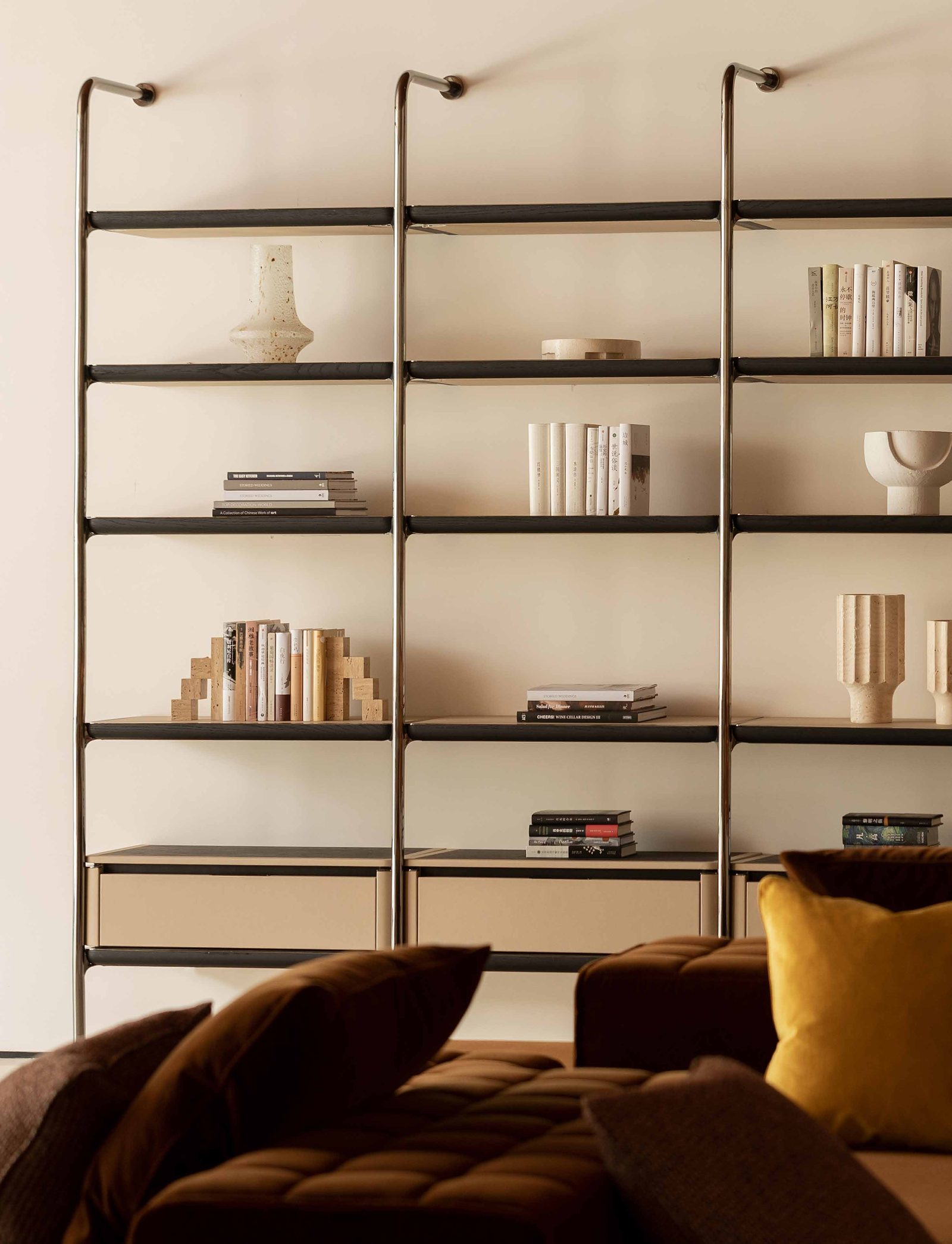 Brera TV Cabinet — Leather & Wood, Crafted Elegance, styled in a luxury living room