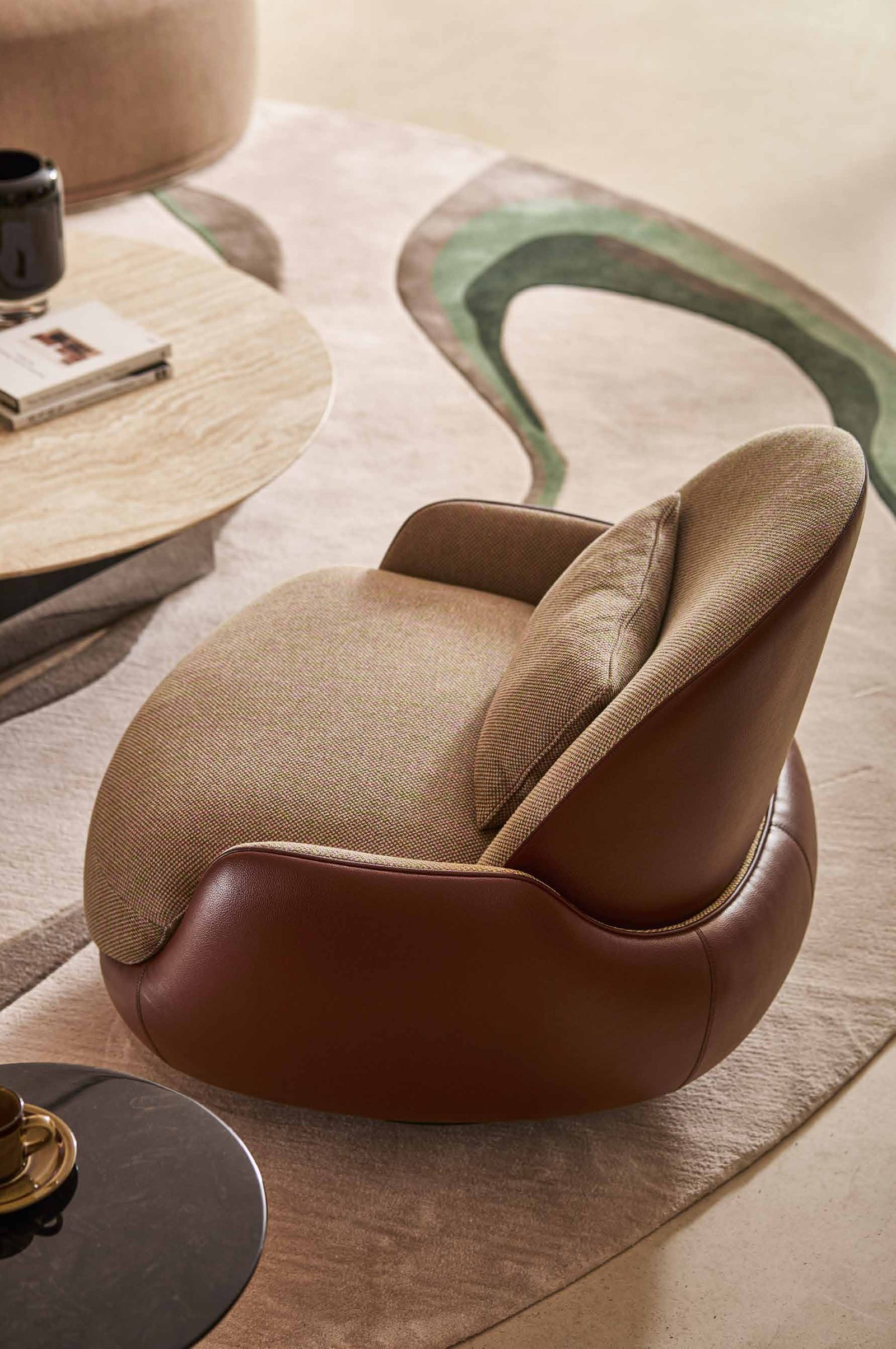 Copenhagen Leisure Chair — Rounded & Playful, Rotate Freely, styled in a luxury living room