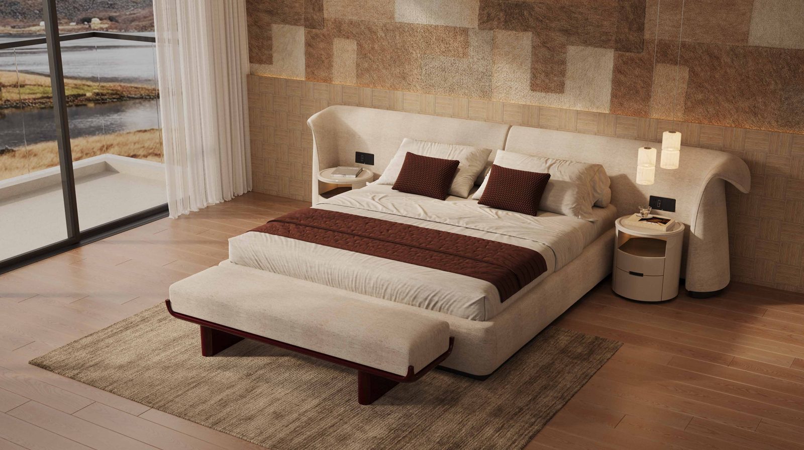 Jack Bed — Lapel-inspired Silhouette, Smart & Cozy Retreat, styled in a luxury bedroom