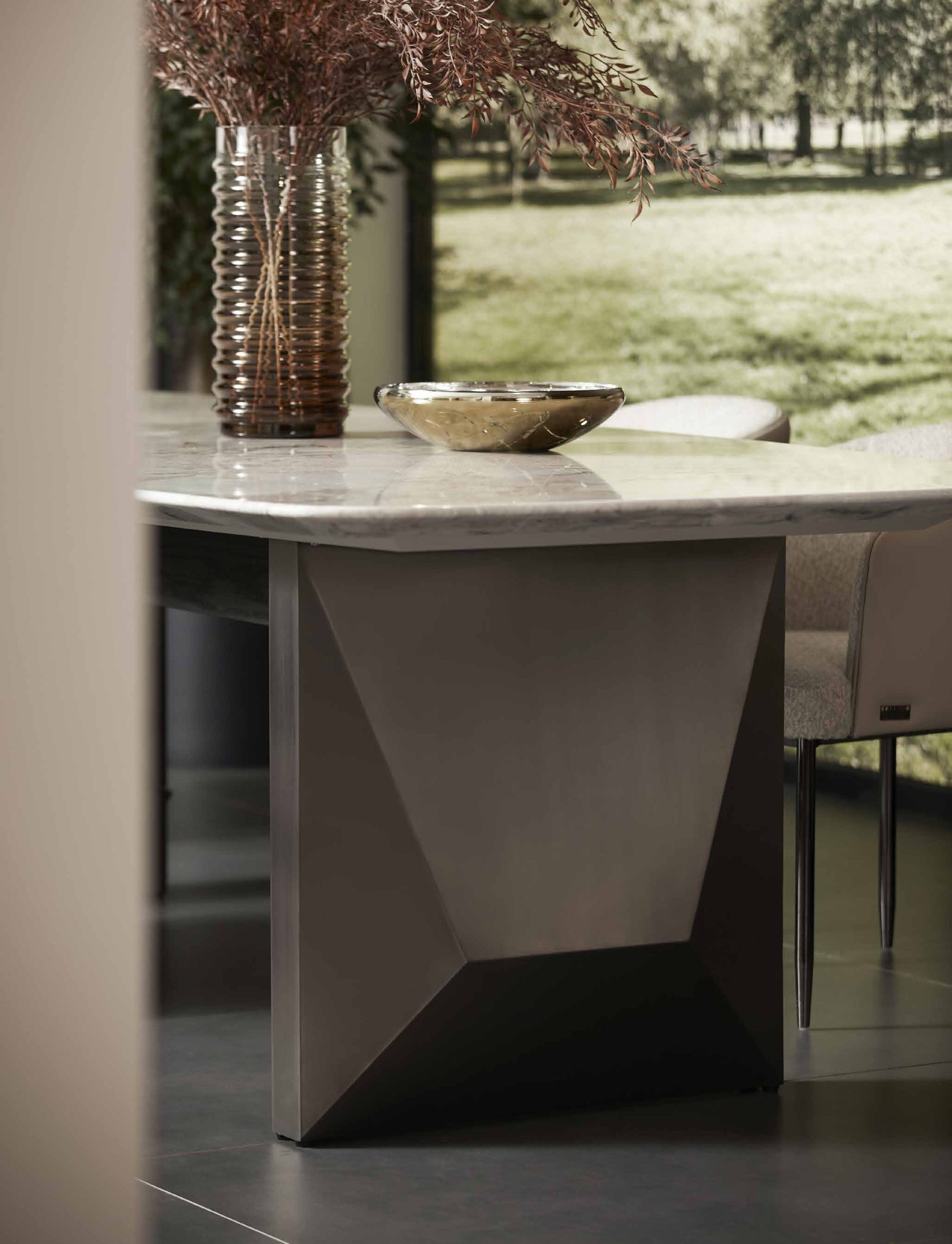 Loire Dining Chair — Velvet Elegance & Minimal Lux, styled in a luxury dining room