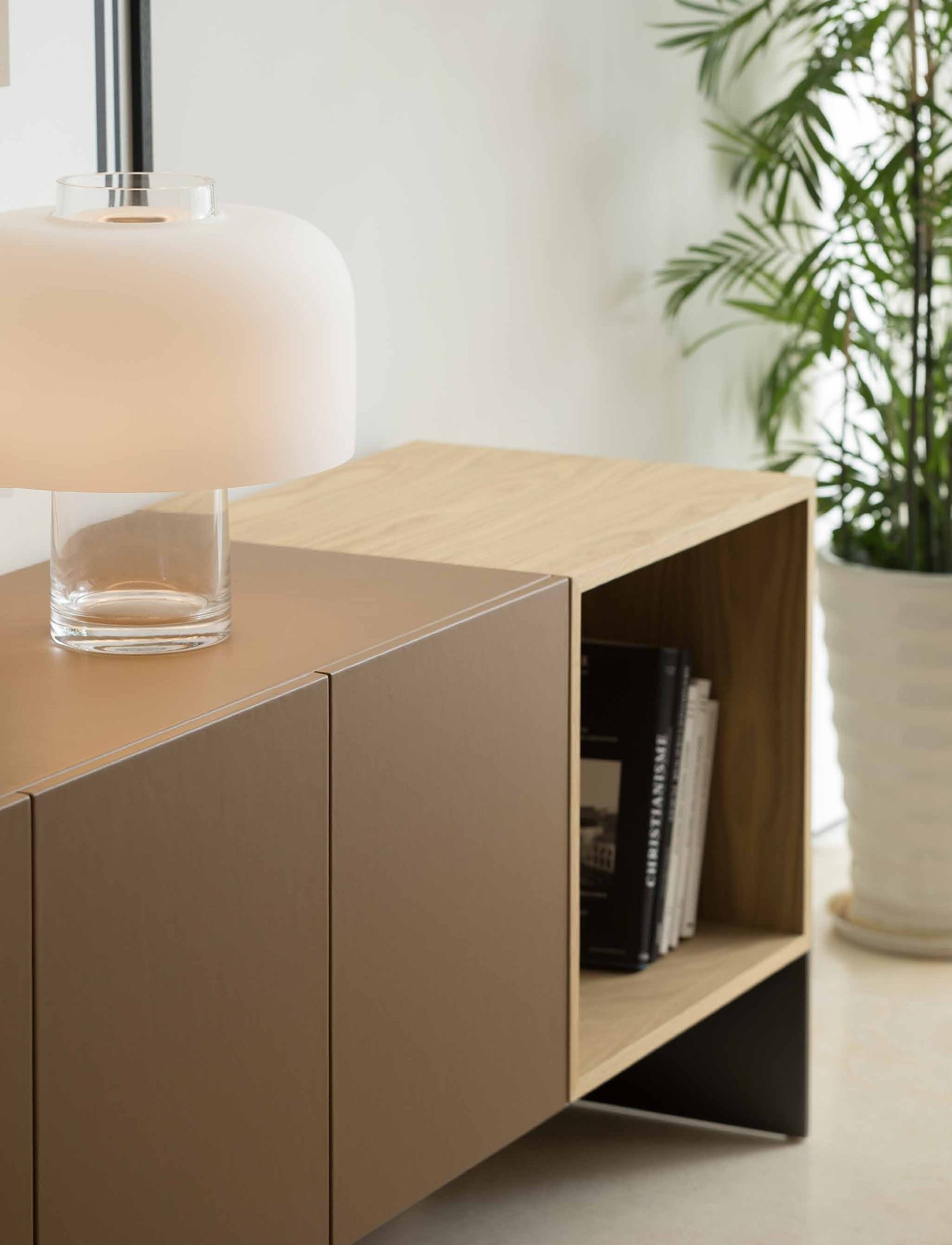 Lombard TV Cabinet — Geometric Design & Dual-material Elegance, styled in a luxury living room