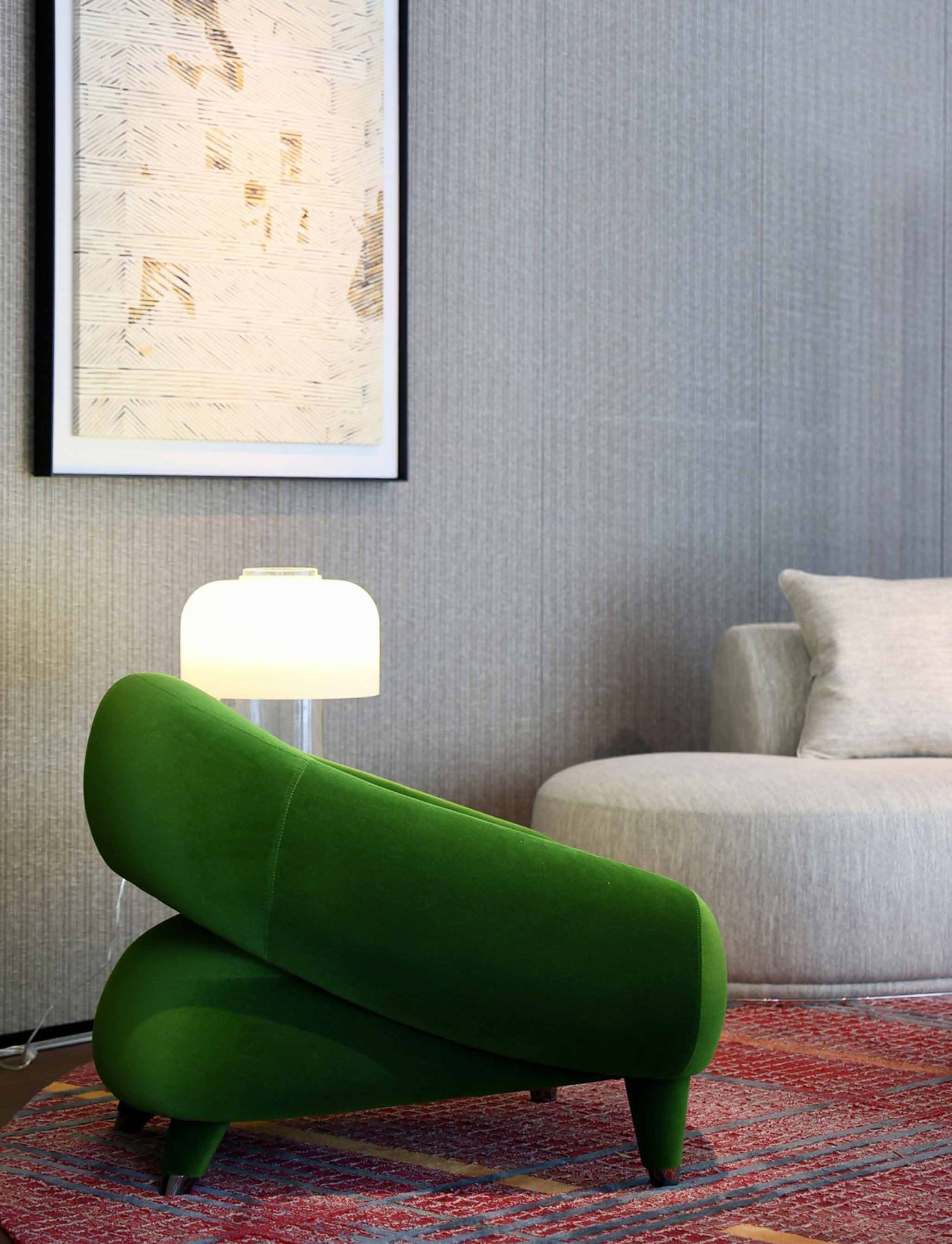Naples Leisure Chair — Curved Silhouette & Italian Color Charm, styled in a luxury living room