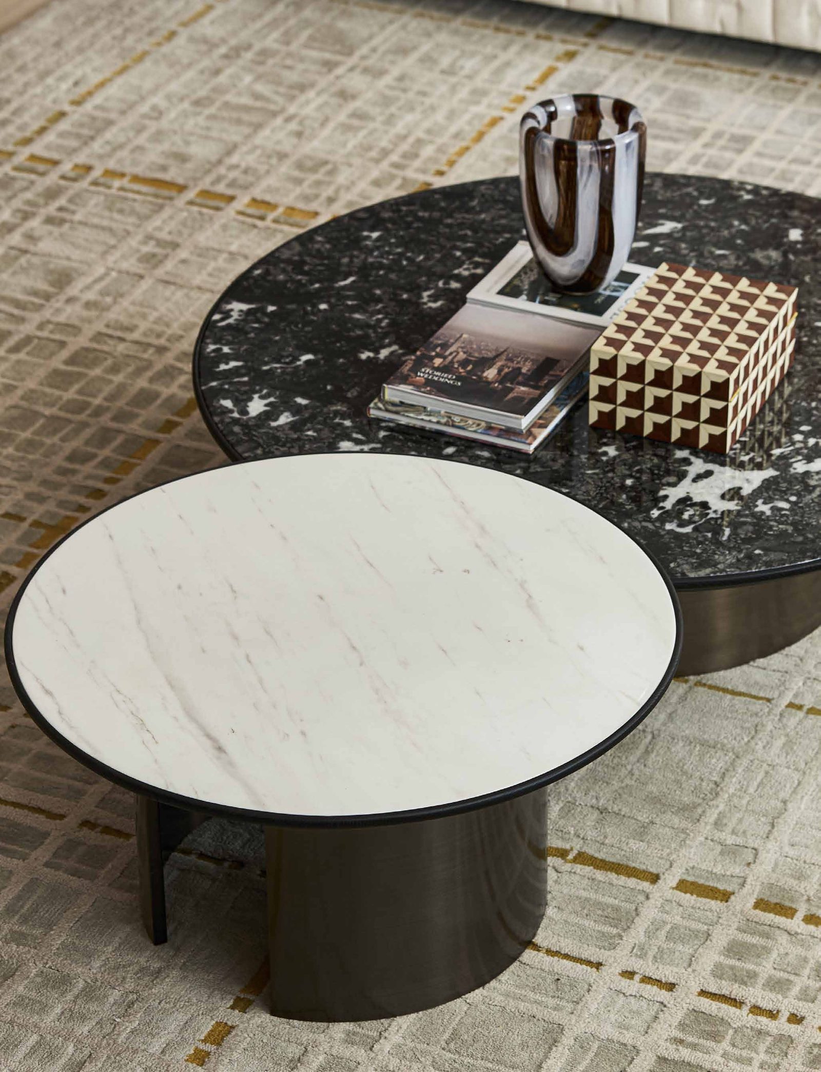 Nautique Coffee Table — Geometric Aesthetics & Luxury, styled in a luxury living room