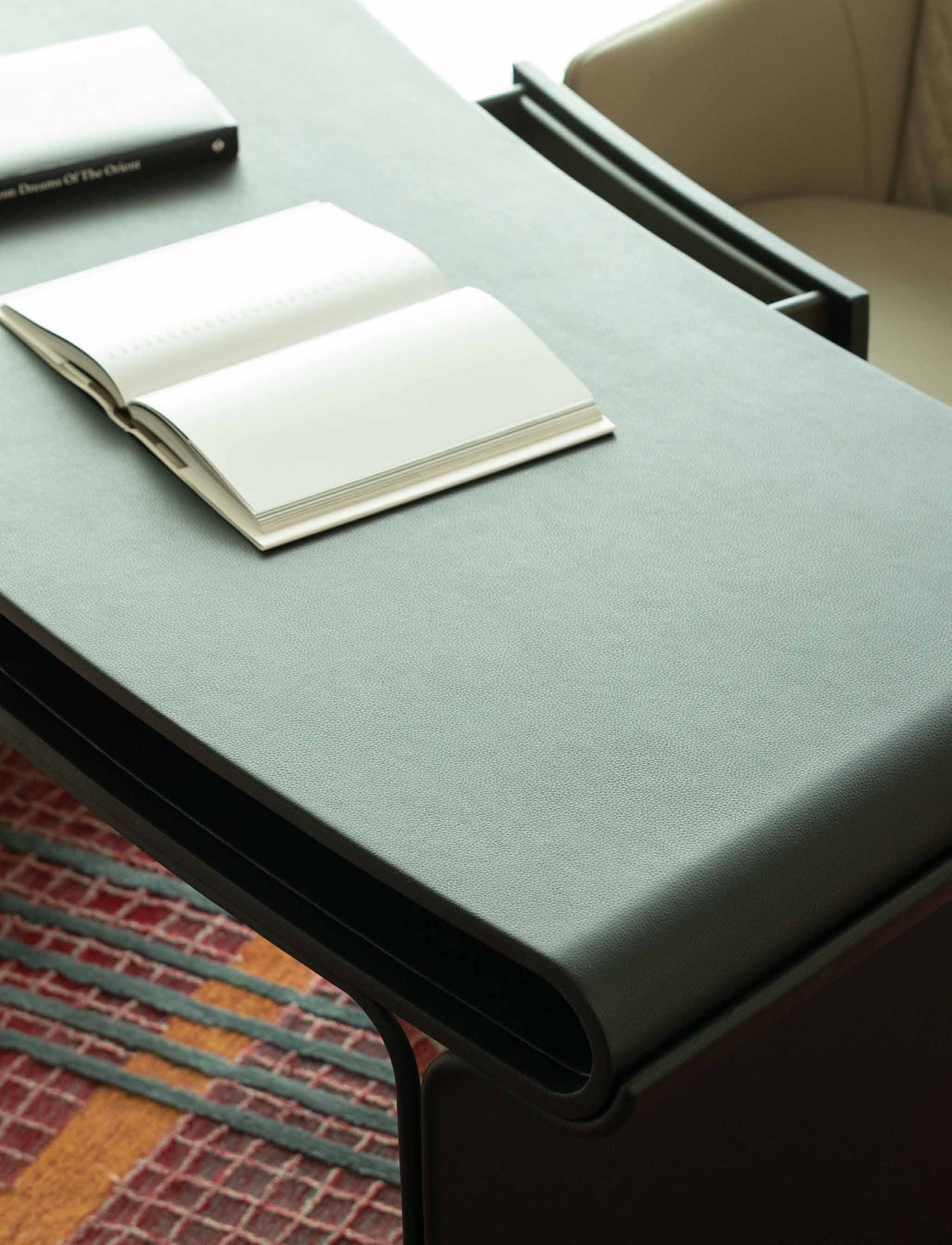 Savona Desk — Pipe Curve Inspiration, Minimalist Luxury, styled in a luxury study