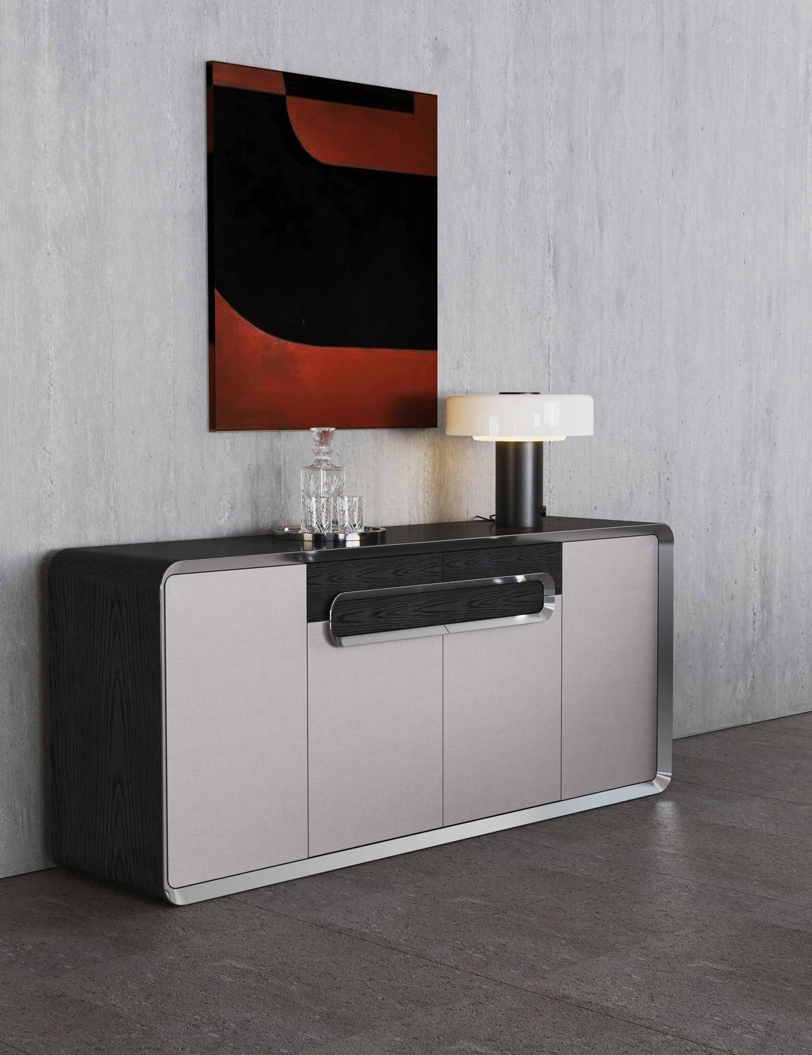 Taranto Sideboard — 45 Precision Craft, Original Minimalist Design, styled in a luxury dining room