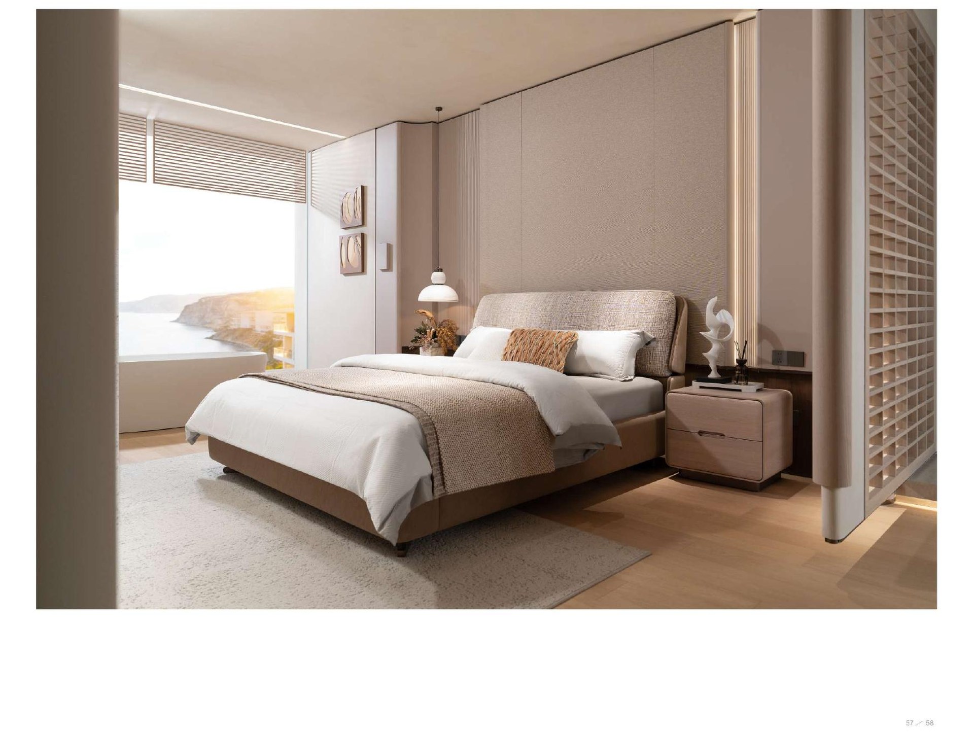 Upholstered platform bed