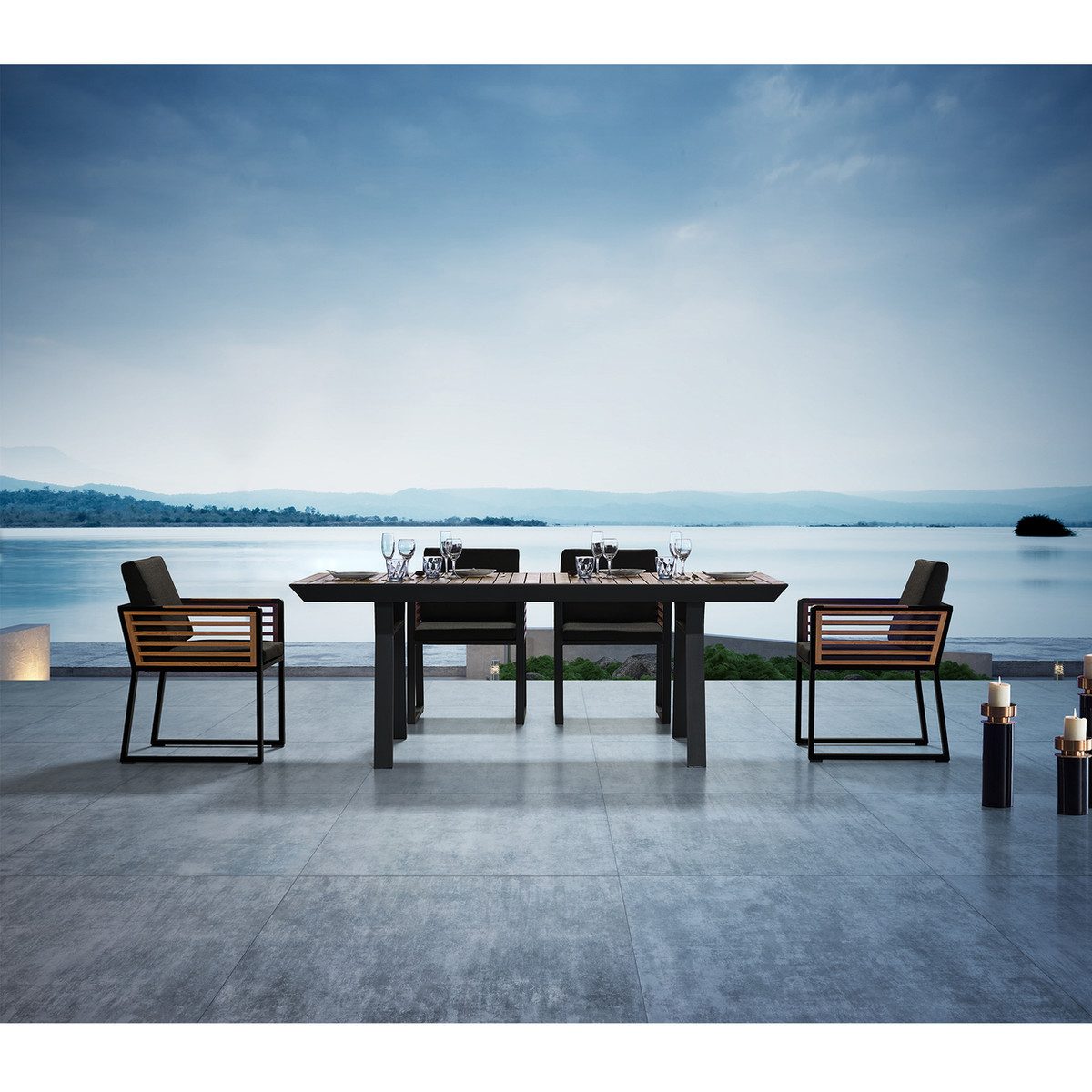 New York Outdoor Dining Set For 6 Person